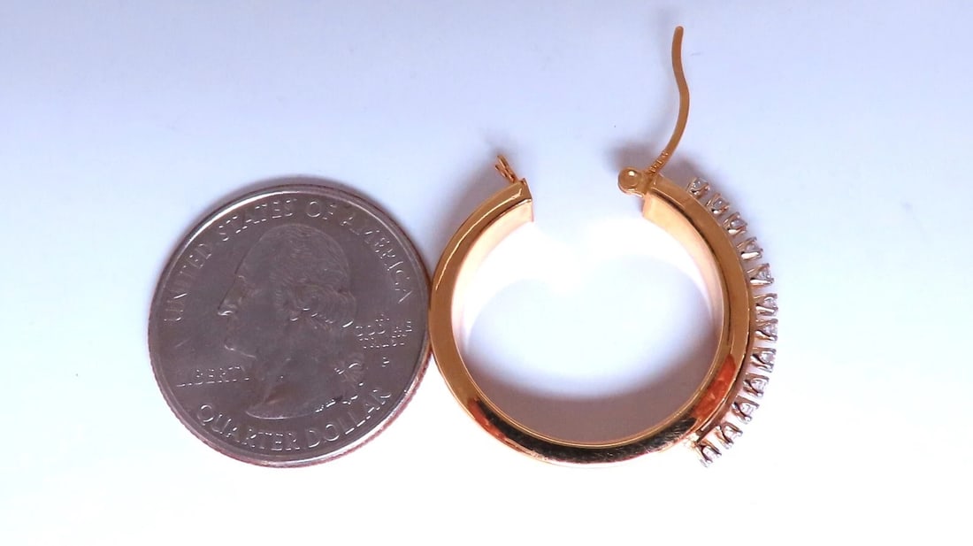 14kt gold zircon hoop lever earrings** - 3