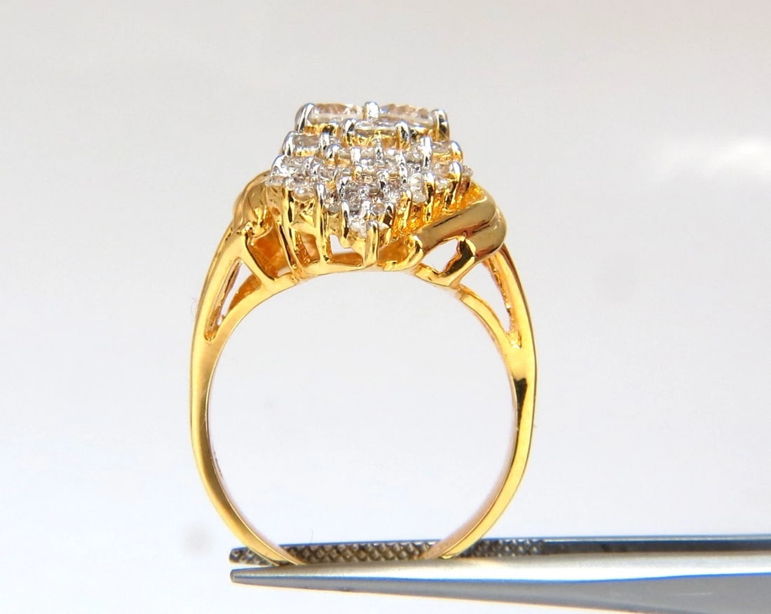 3.50ct Natural Diamonds Rounds Cocktail Prime Cluster ring 14kt** - 3