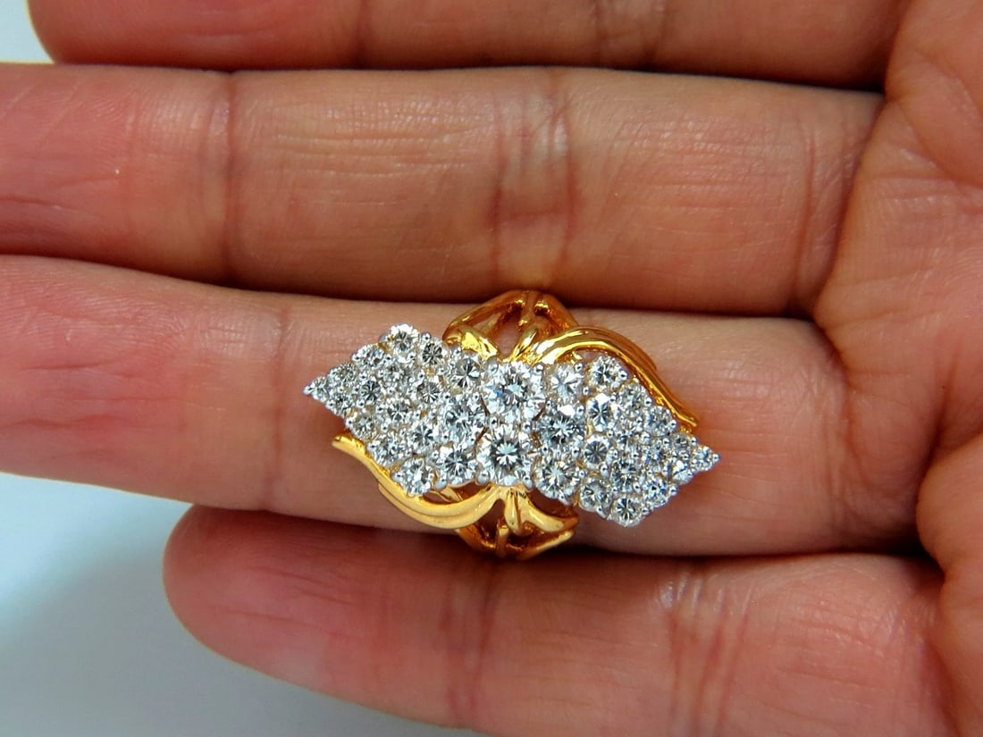 3.50ct Natural Diamonds Rounds Cocktail Prime Cluster ring 14kt** - 6