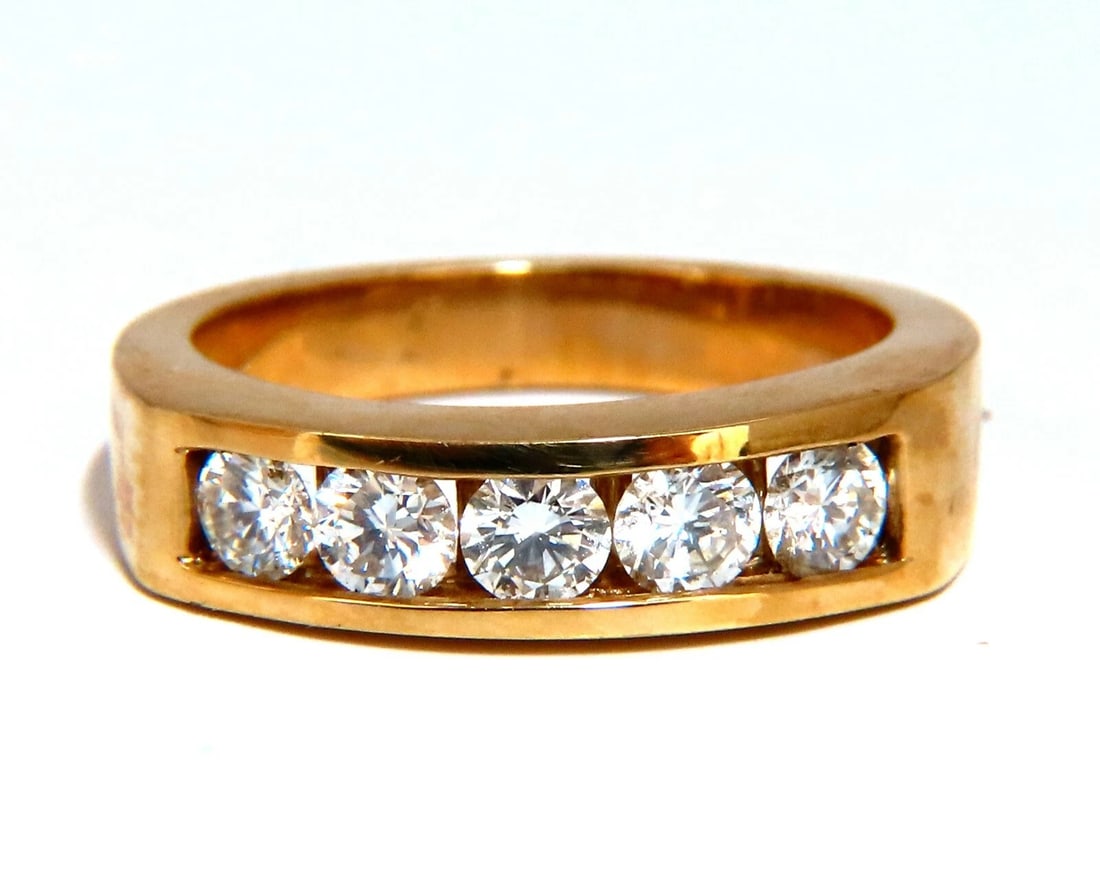 .70ct Natural Round Diamonds 5 Band Channel Ring 14kt *v - 3