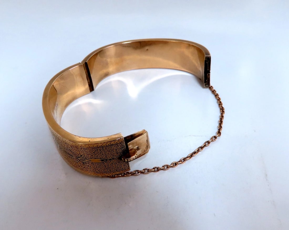 Antique Child's Bangle Bracelet 14kt Circa 1873** - 5