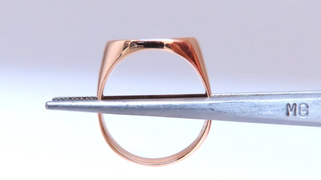 17mm Classic Solid Signet Mens Ring 14kt Gold 12545 *v - 4