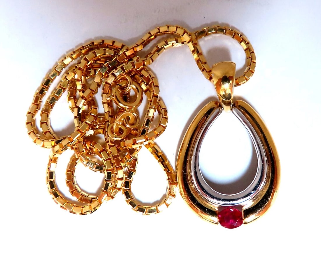 .40ct Natural Ruby Necklace 18kt ** - 5
