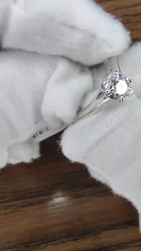 GIA Certified .55ct heart cut diamond solitaire ring platinum classic D/VS *v - 2