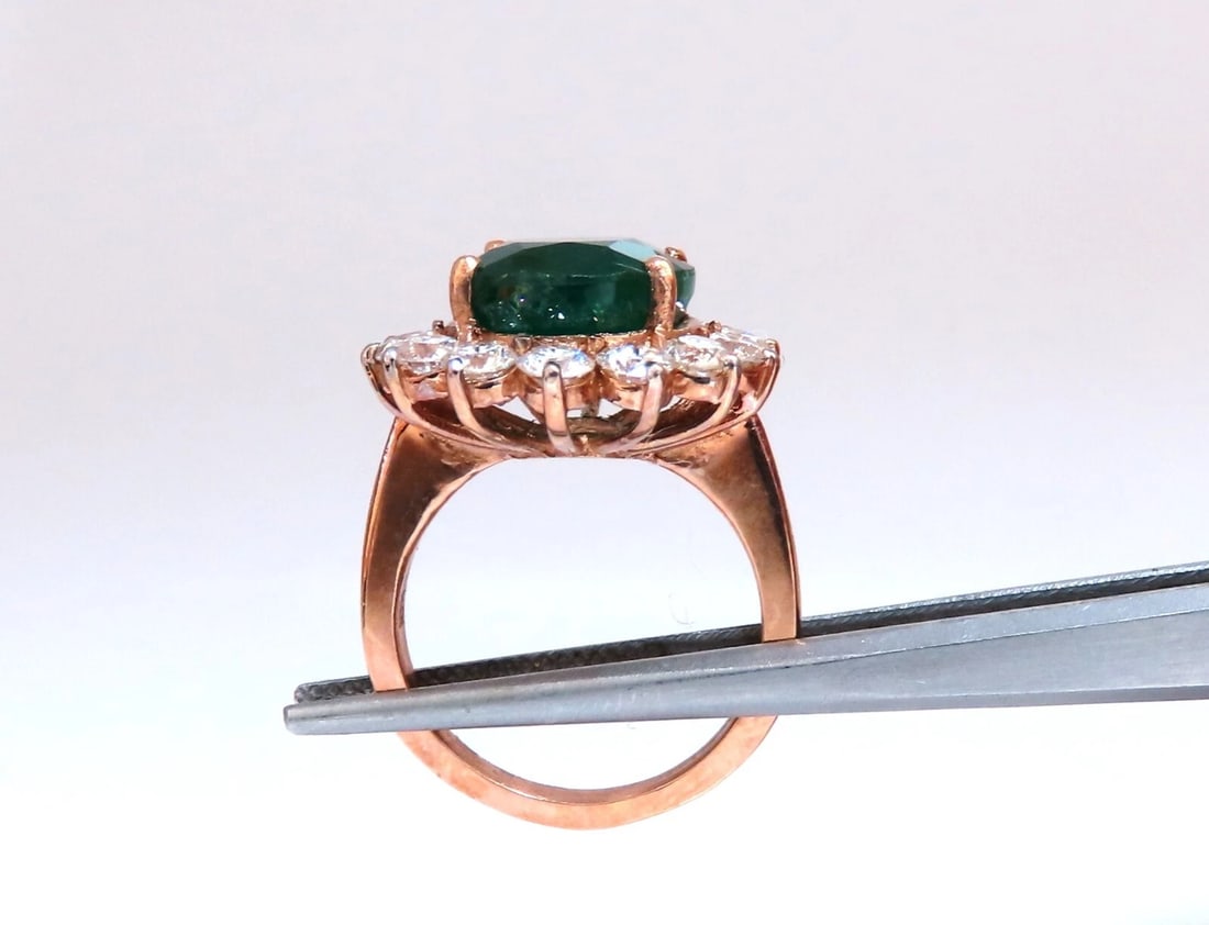 GIA Certified 8.63ct Natural Emerald diamonds ring 18kt*v - 5