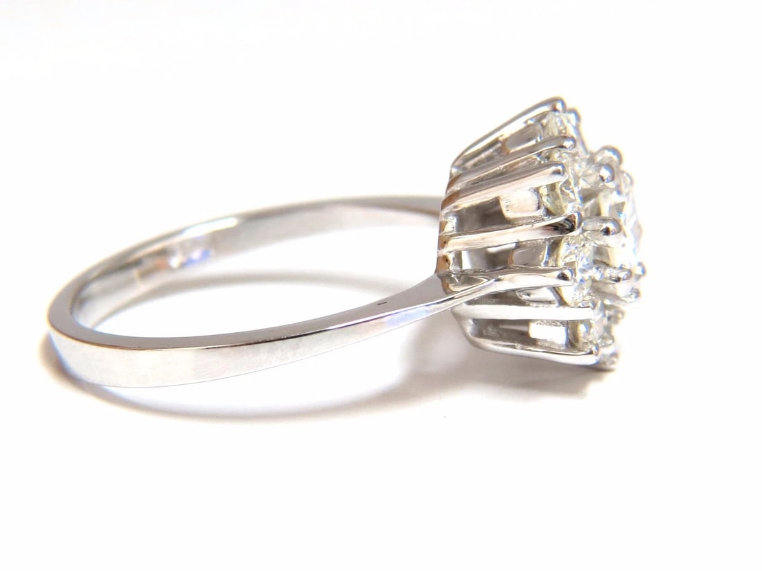 1.40ct natural diamonds raised cluster ring 14kt gold *v - 4