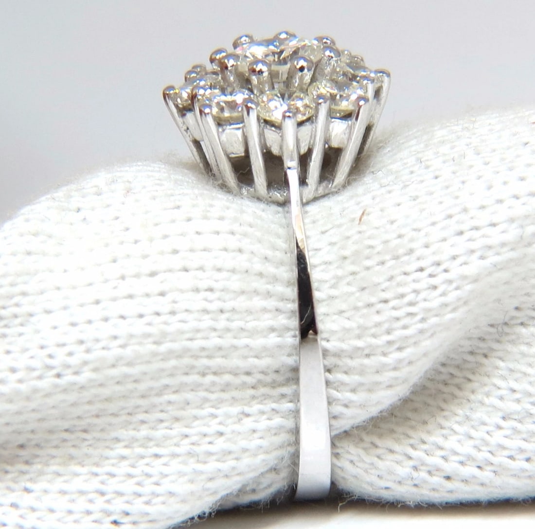 1.40ct natural diamonds raised cluster ring 14kt gold *v - 8