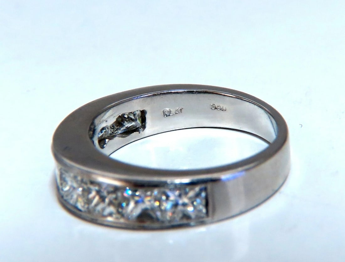 2.30ct Natural Princess Cut Diamonds Channel Band Platinum Ring *v - 6