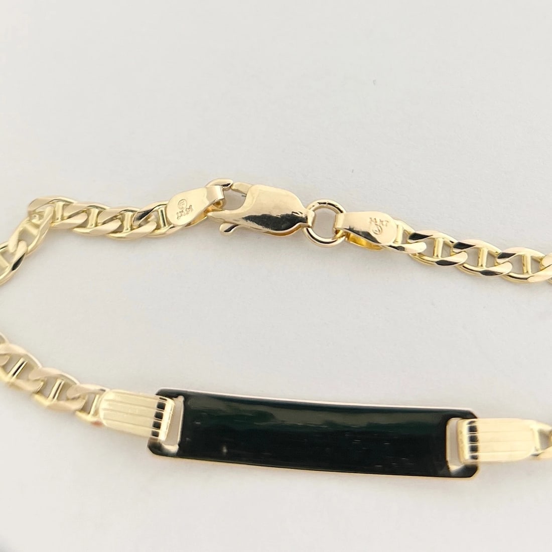 Child's Italian Anchor Chain ID Bracelet 14K Yellow Gold, 5.5 Inches, 3.38 Grams - 8