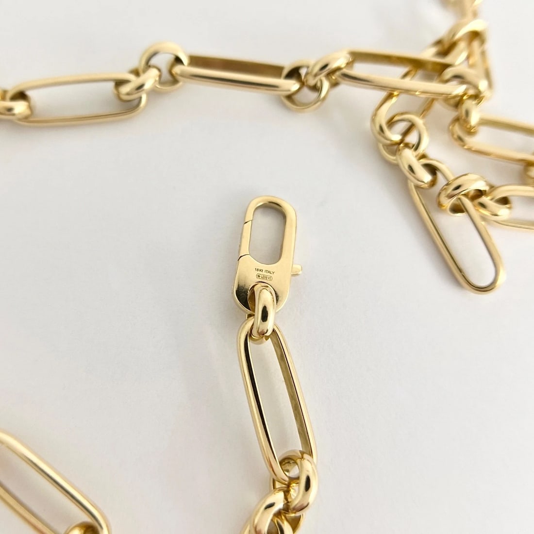 Roberto Coin Mixed Link Chain Necklace 18K Yellow Gold, 17 Inches, 24.22 Grams - 6
