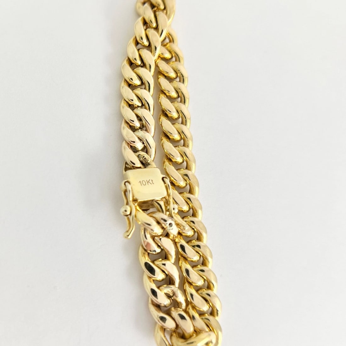 Men's Curb Cuban Chain Link Bracelet 10K Yellow Gold, 7.5 Inches, 17.06 Grams - 11