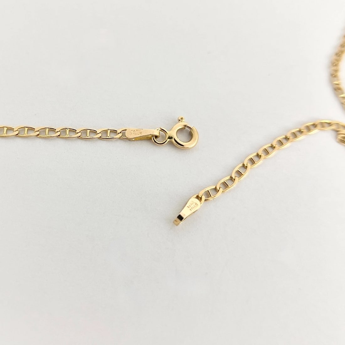 Italian Long Anchor Chain Necklace 14K Yellow Gold, 30 Inches, 2.2 mm, 5.52 Gram - 5