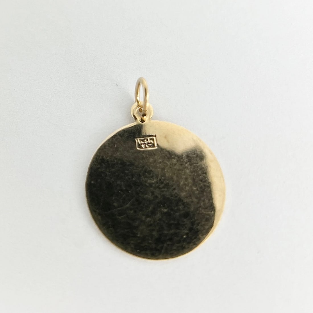 You're An Angel Round Engravable Disc Pendant Charm 14K Yellow Gold, 1.66 Grams - 7
