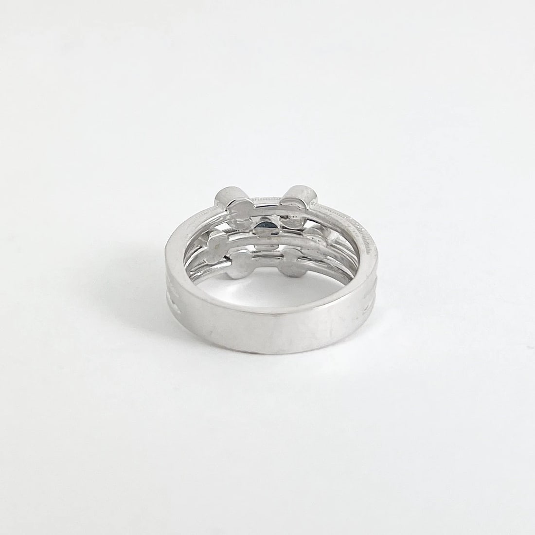 7-Stone Champagne Diamond Bezel Set Ring 14K White Gold, .70 CTW, 7.04 Grams - 6