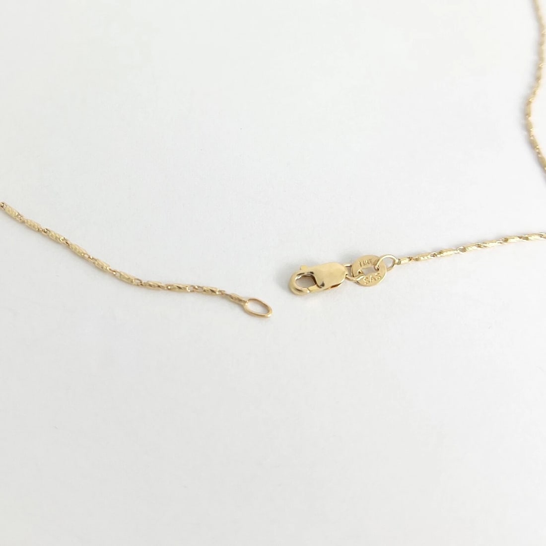 Thin Rounded Barrel Chain Necklace 14K Yellow Gold, 18.5 Inches, 1.1 mm, 3.58 Gr - 6