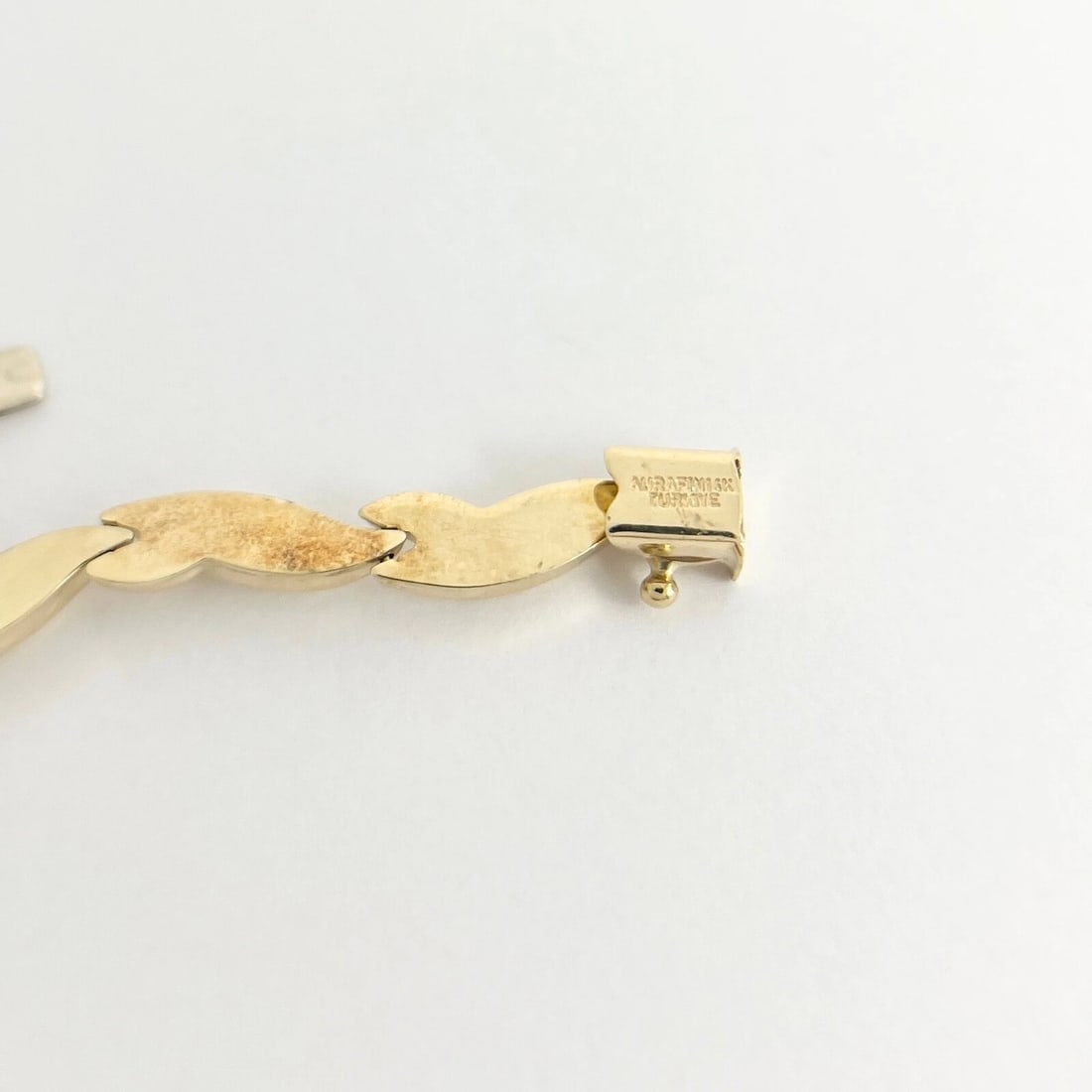 Wave Link Chain Bracelet 14K Yellow Gold, 7.25 Inches, 6 mm, 6.88 Grams - 7