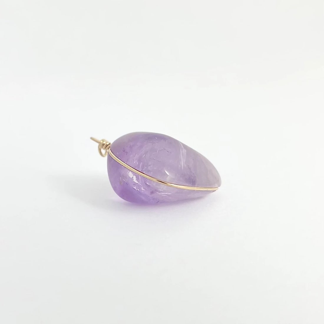 Raw Rough Amethyst Necklace Pendant Charm Yellow Gold-Plated, 30 CT, 6.26 Grams - 6