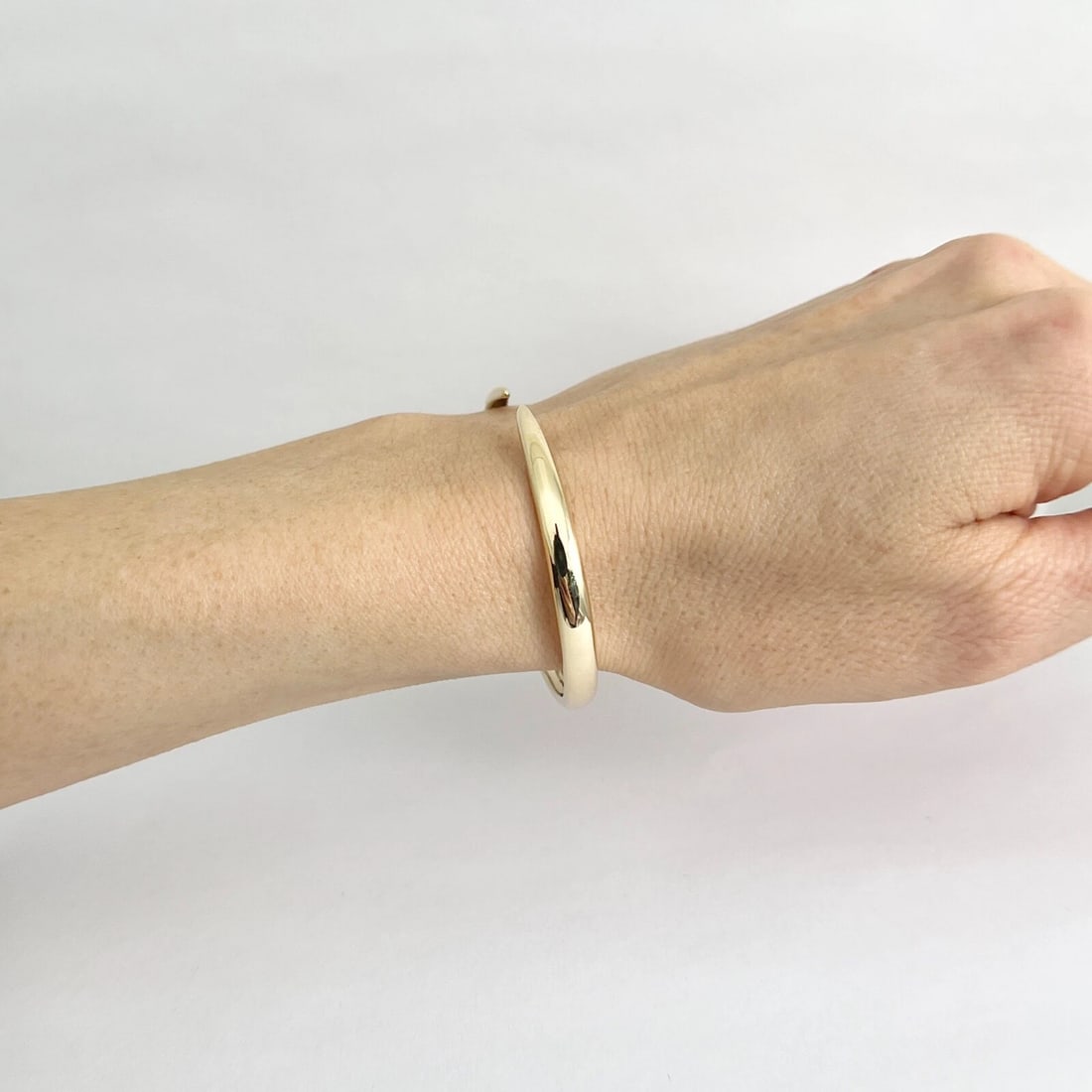 Open Claw Cuff Hinged Bangle Bracelet 14K Yellow Gold - 4