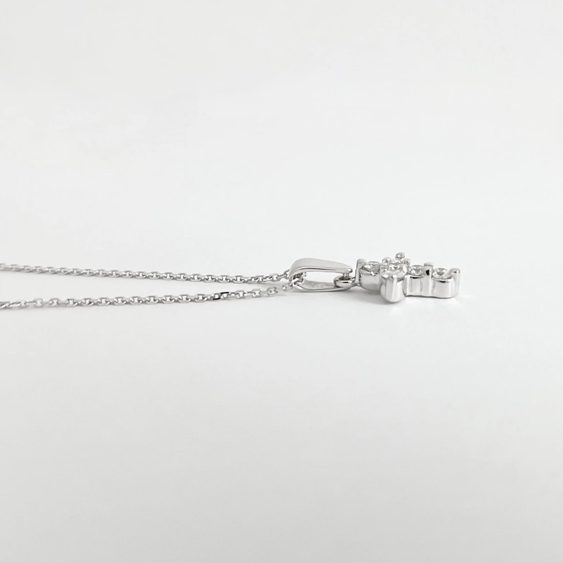 Small Diamond Cross Pendant Necklace 14K White Gold, .30 CTW - 6