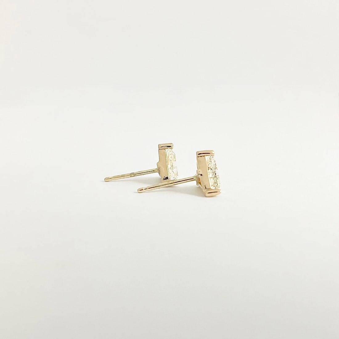 Trillion Diamond Triangle Stud Earrings 14K Yellow Gold, .96 CTW - 6