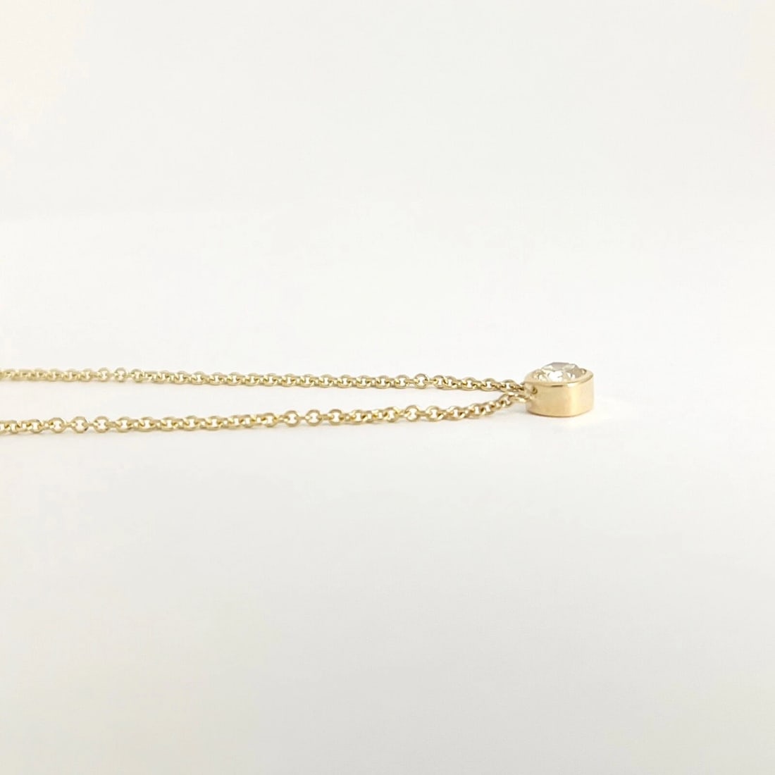 Fancy Yellow Oval Diamond Solitaire Pendant Necklace 14K Yellow Gold, .46 CT - 6
