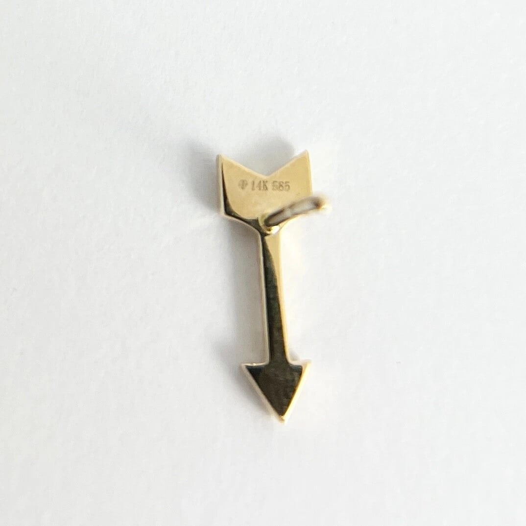 Arrow Pave Diamond Drop Stud Earrings 14K Yellow Gold .15 CTW - 7