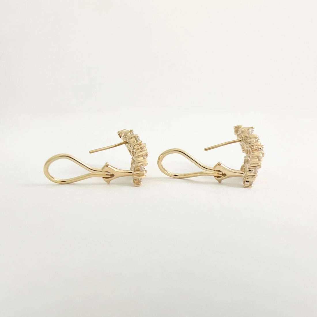 Cluster Diamond Drop Earrings 14K Yellow Gold, 2.24 CTW - 6