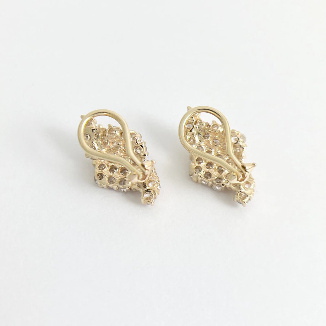 Cluster Diamond Drop Earrings 14K Yellow Gold, 2.24 CTW - 7