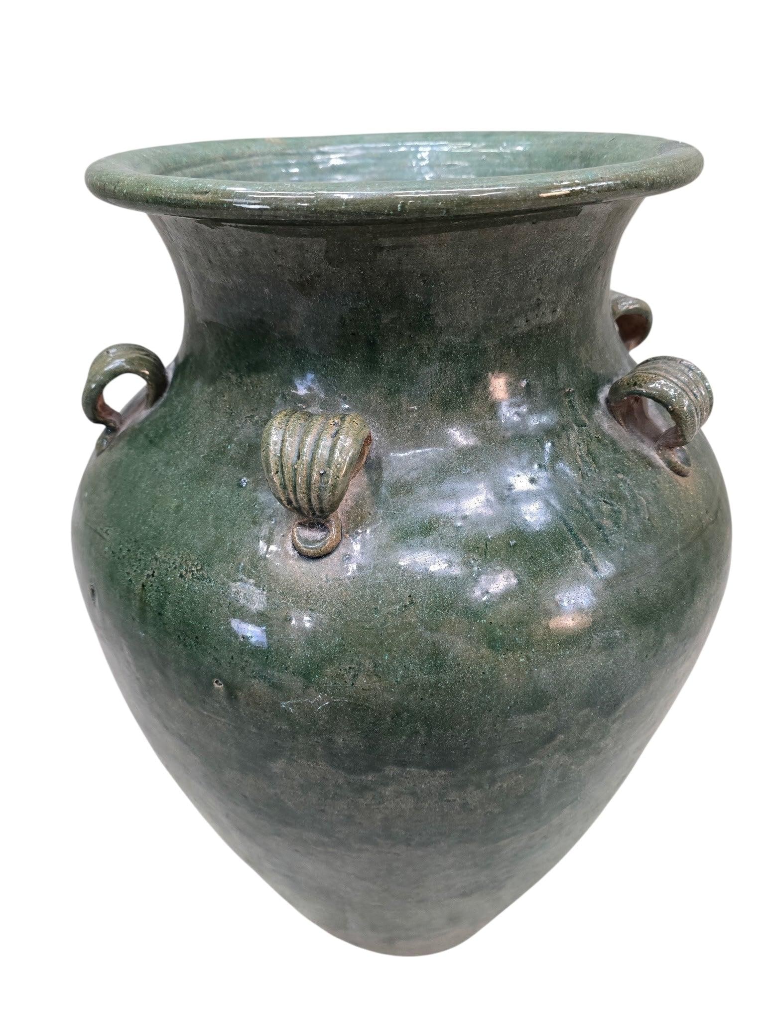 Antique Stoneware Green-Glazed Mataban Jar Vase - 4