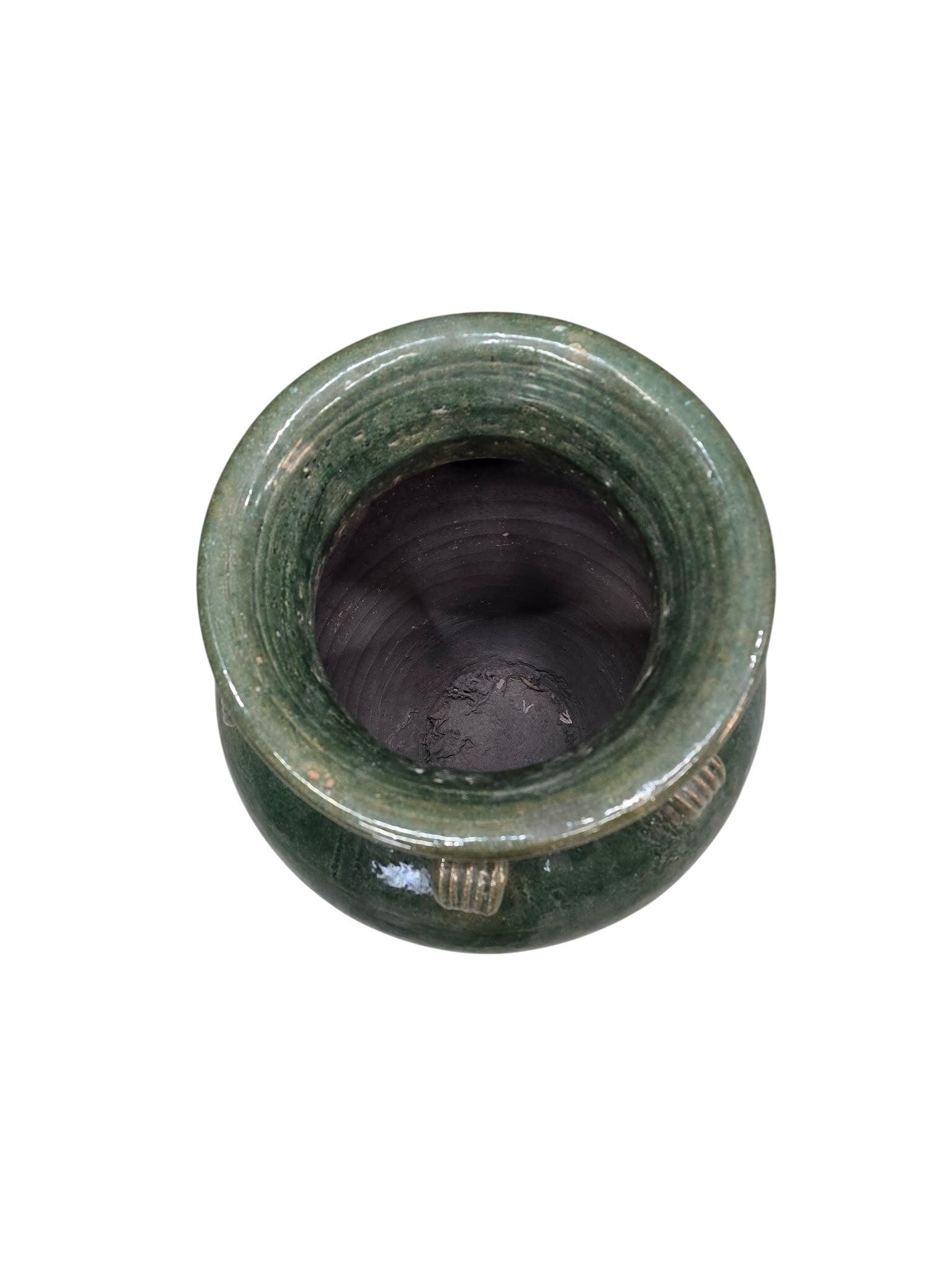 Antique Stoneware Green-Glazed Mataban Jar Vase - 6