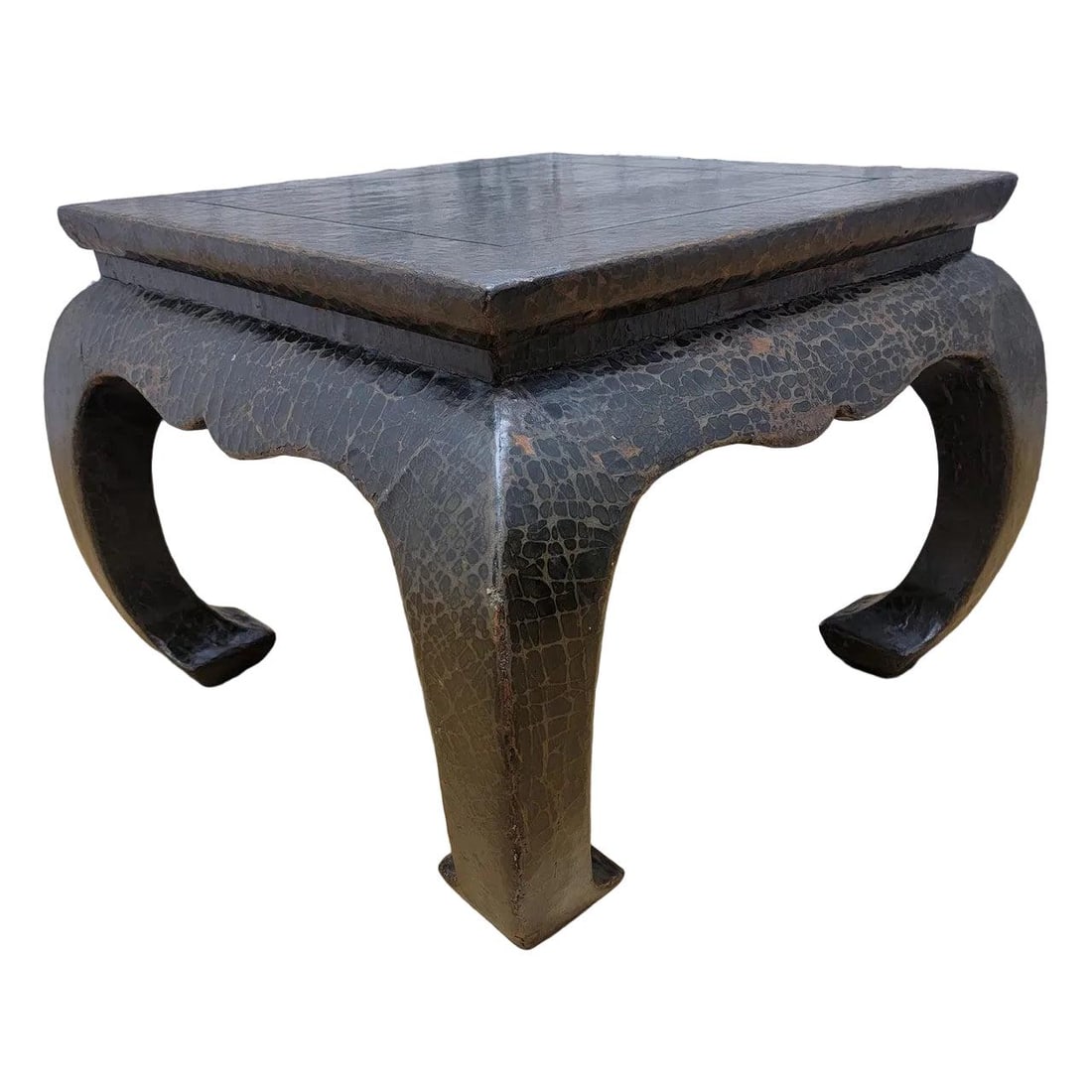 Antique Shanxi Province Linen Wrapped Elm Side Table - 3