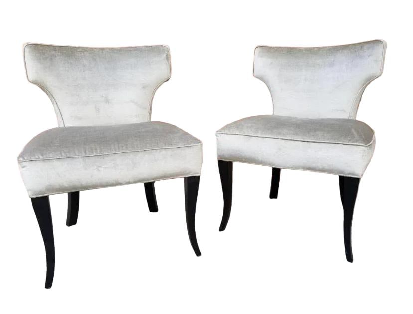 MCM T Back Side Chairs Newly Reupholstered - Pair - 4