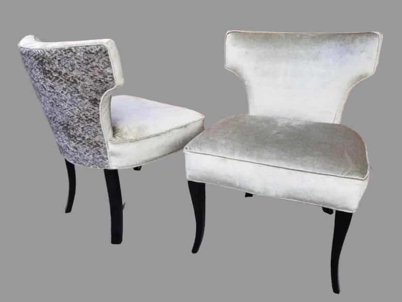 MCM T Back Side Chairs Newly Reupholstered - Pair - 7