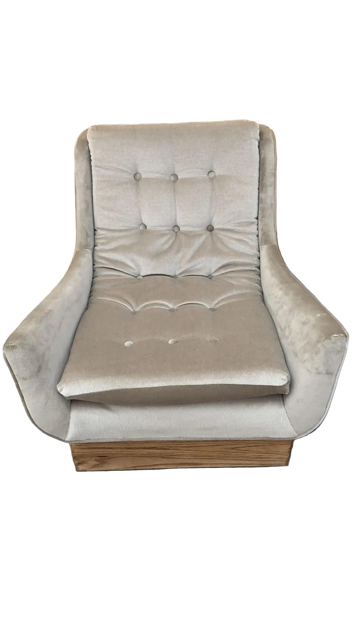 MCM Milo Baughman Style Lounge Chairs in Mohair - Pair - 2