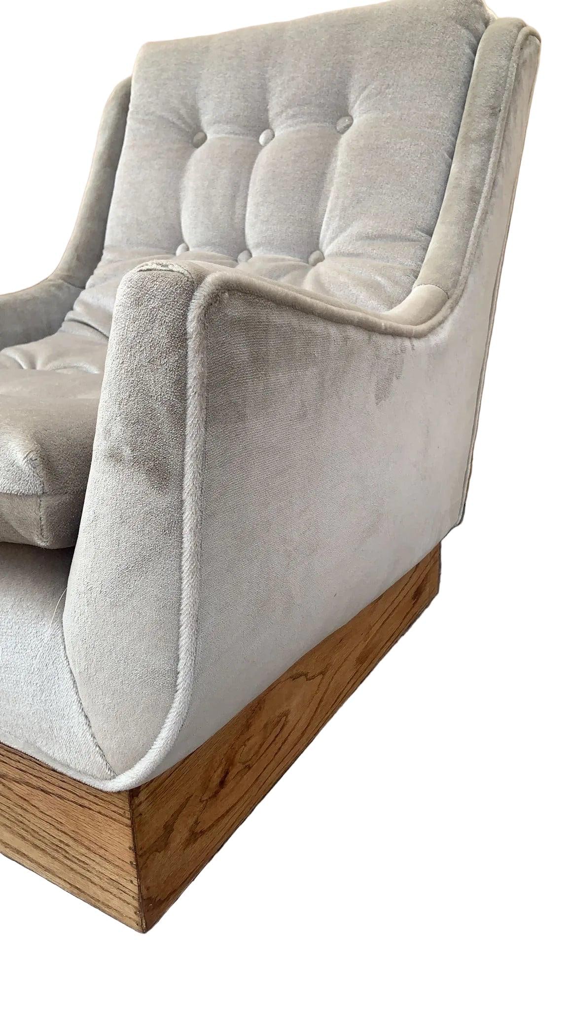 MCM Milo Baughman Style Lounge Chairs in Mohair - Pair - 3