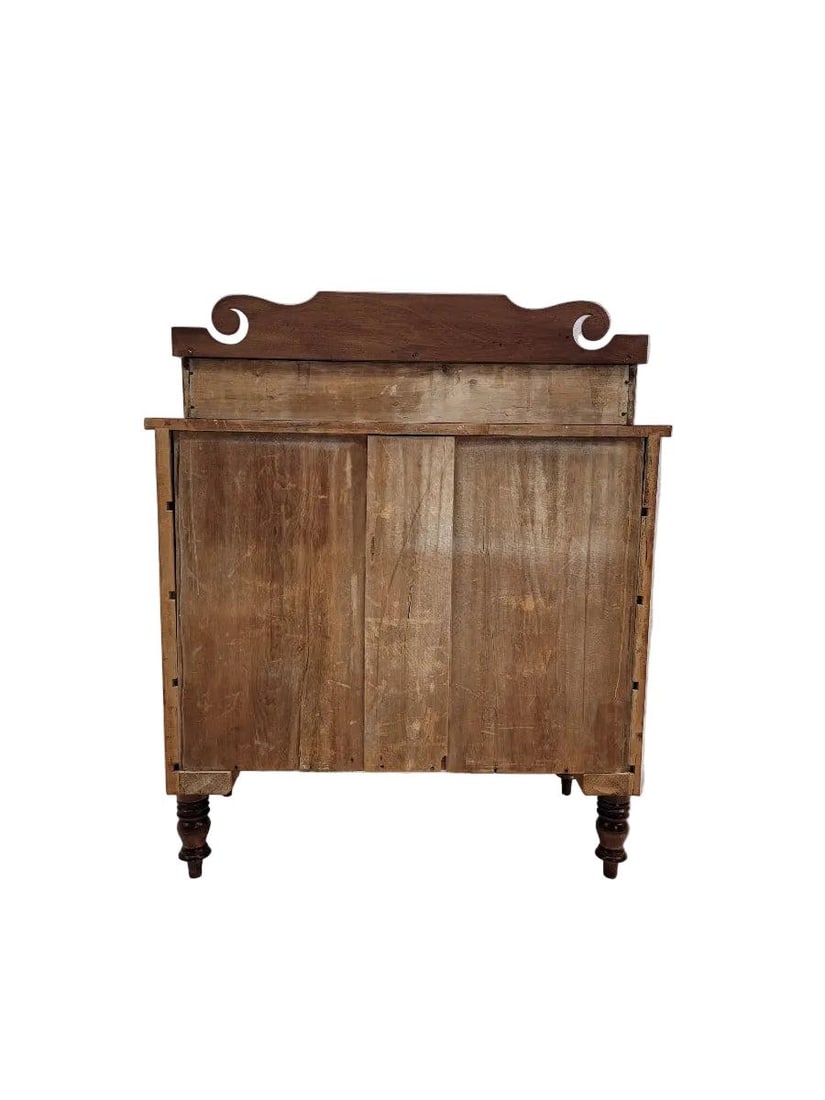 Antique American Empire Flame Mahogany Chest - 3