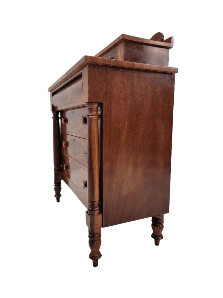 Antique American Empire Flame Mahogany Chest - 4