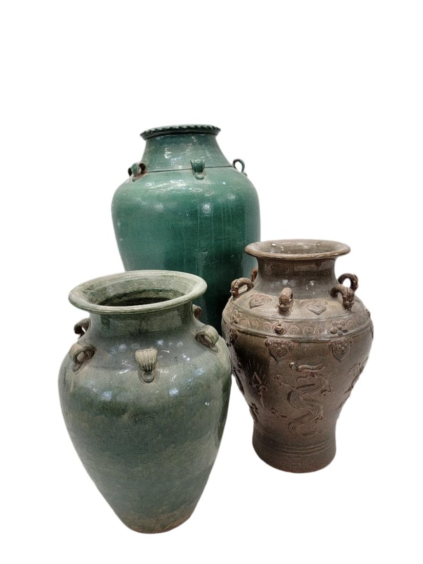 Antique Decorated Brown-Glazed Mataban Vase Jar - 4