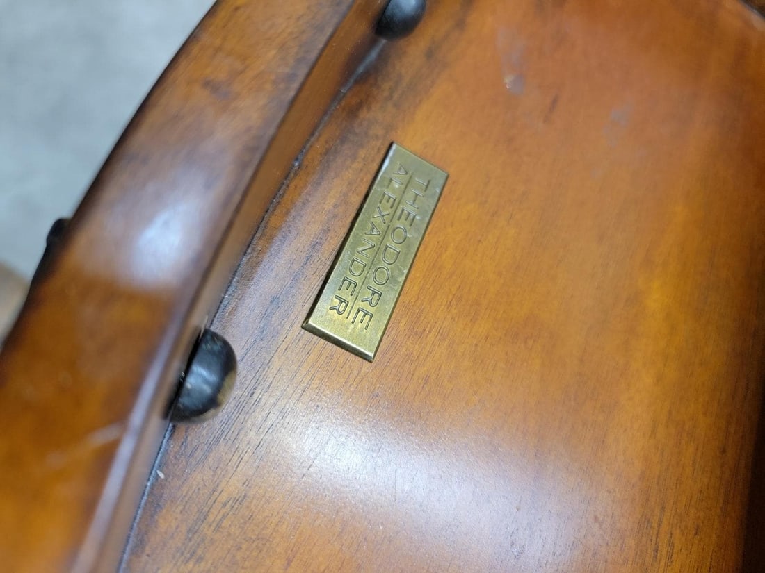 Vintage Theodore Alexander Caryatid Iron and Walnut Burl Table - 8