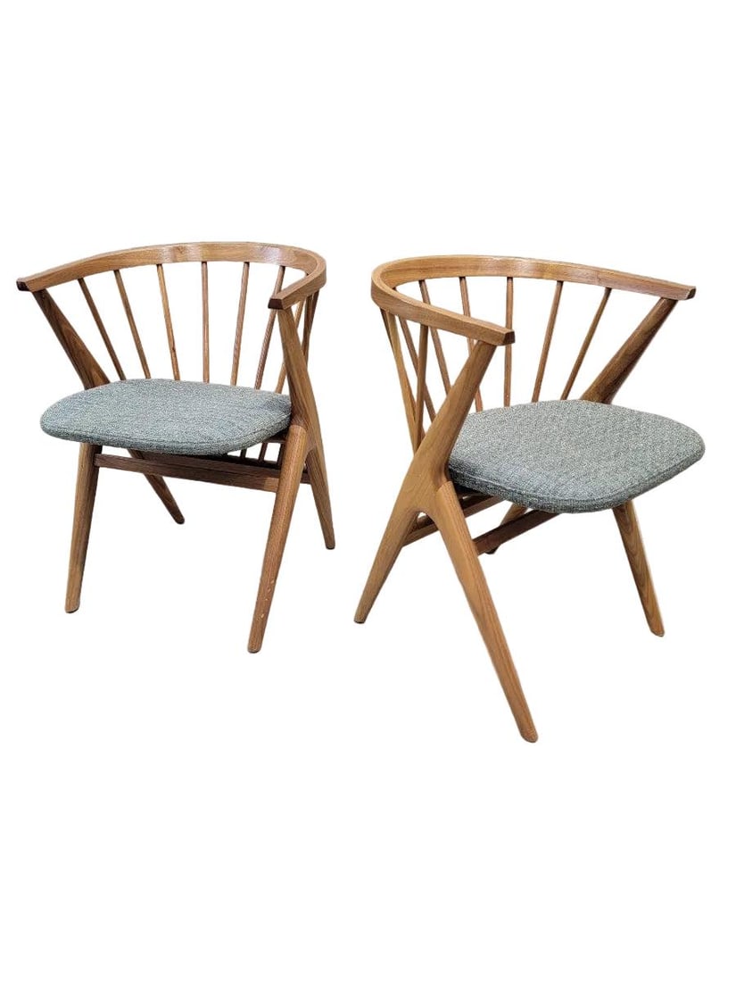 MCM Sibast M?bler No 8 Style Teak Captain Chairs - Pair - 8