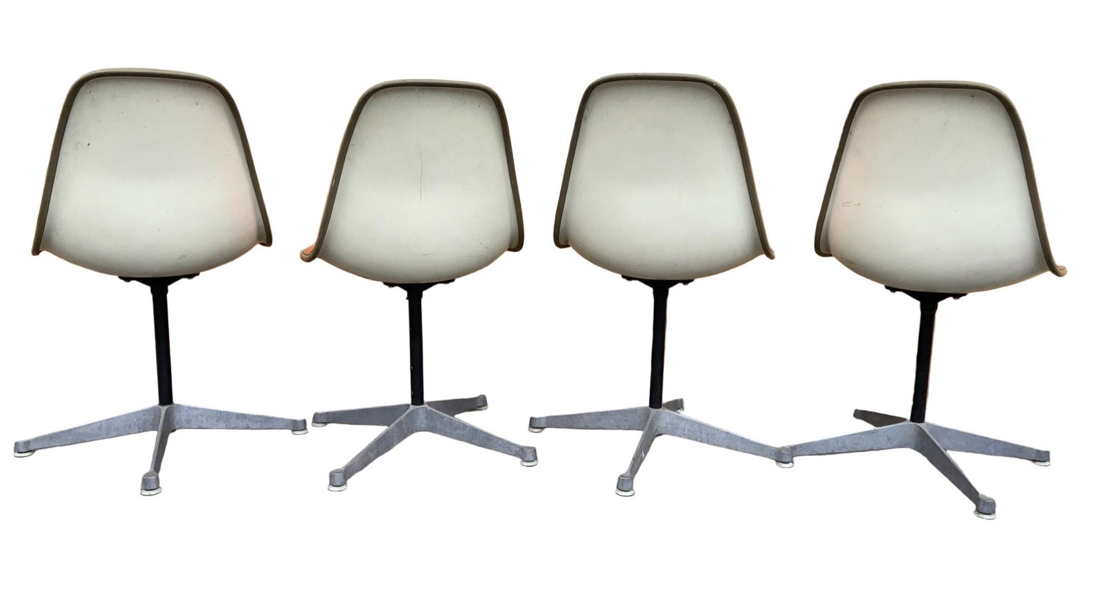 Mid Century Herman Miller Swivel Shell Chairs - Set of 4 Orange Vinyl - 4