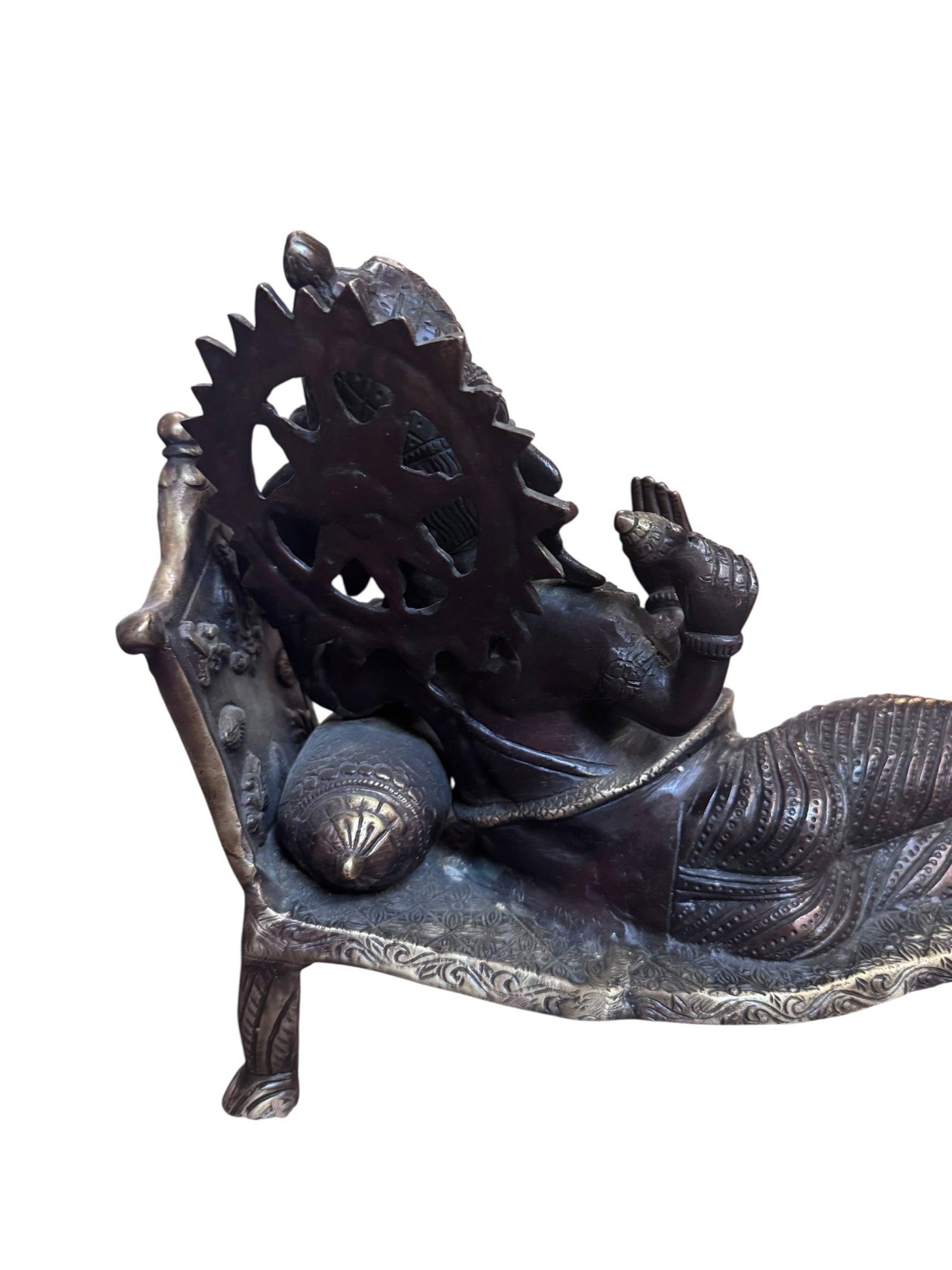 Vintage Hindu God Ganesha Statue Reclining - 2
