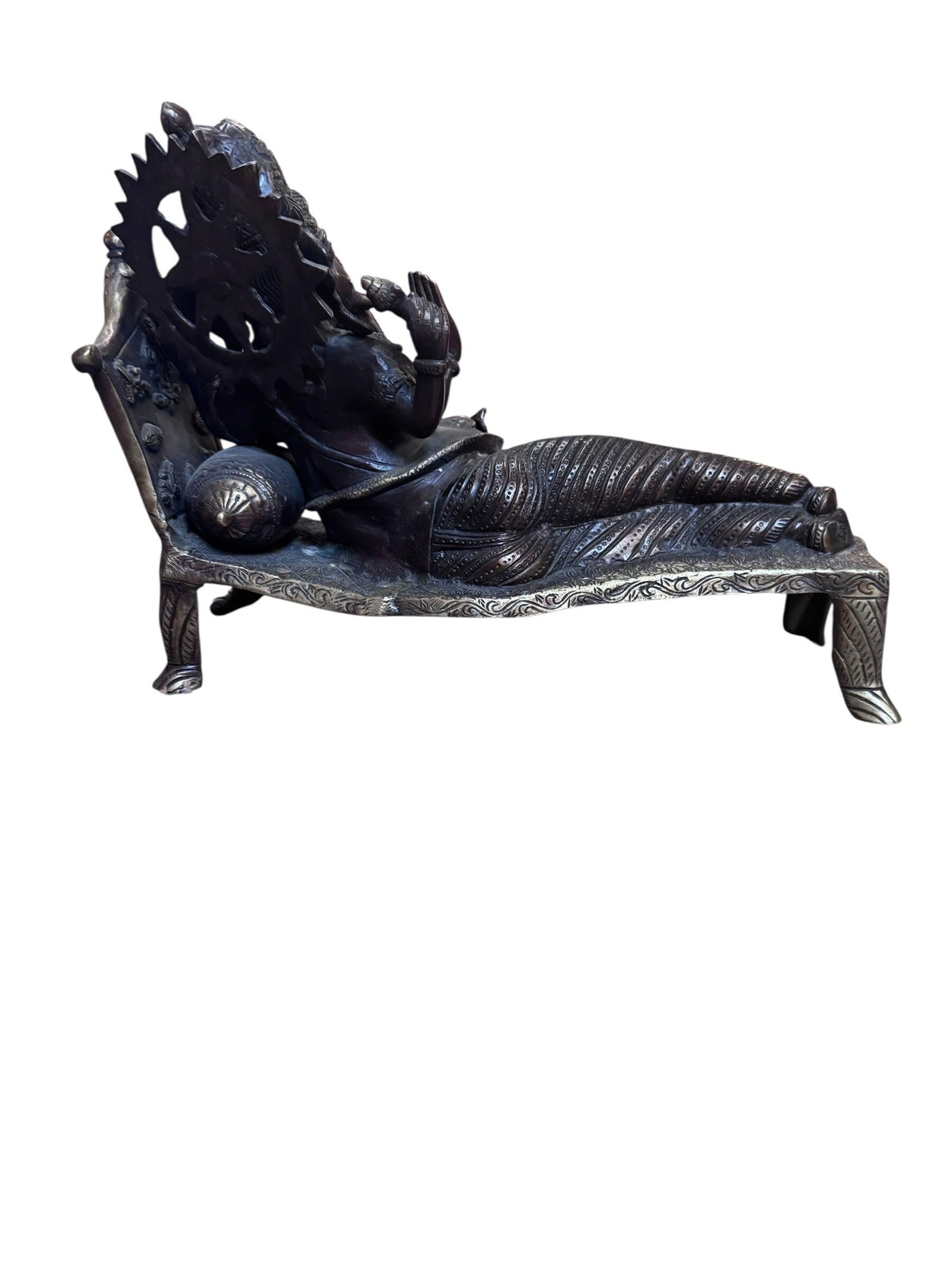 Vintage Hindu God Ganesha Statue Reclining - 8