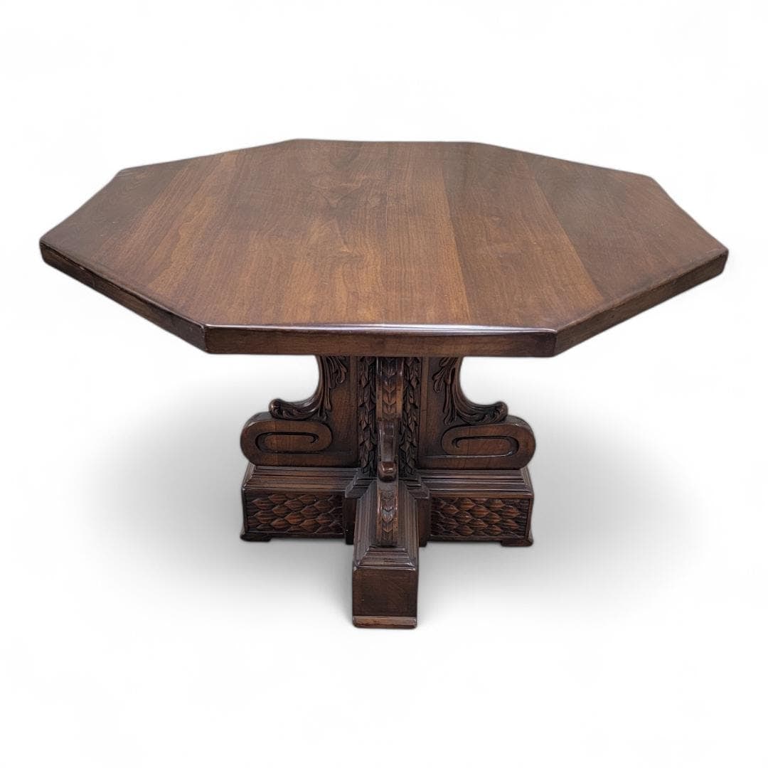 Antique Italian Baroque Style Octagonal Entryway Table - 5