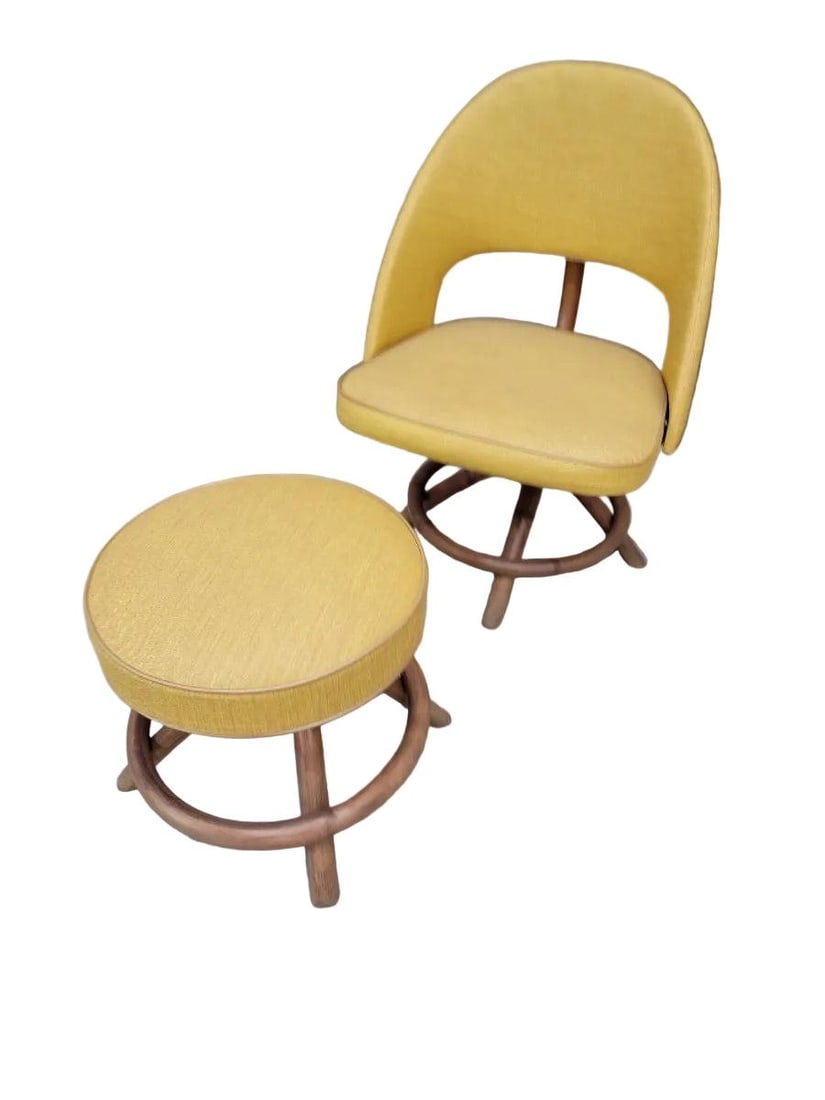 MCM Saarinen Style Swivel Chair and Ottoman - 2