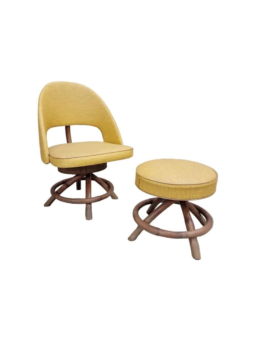 MCM Saarinen Style Swivel Chair and Ottoman - 7
