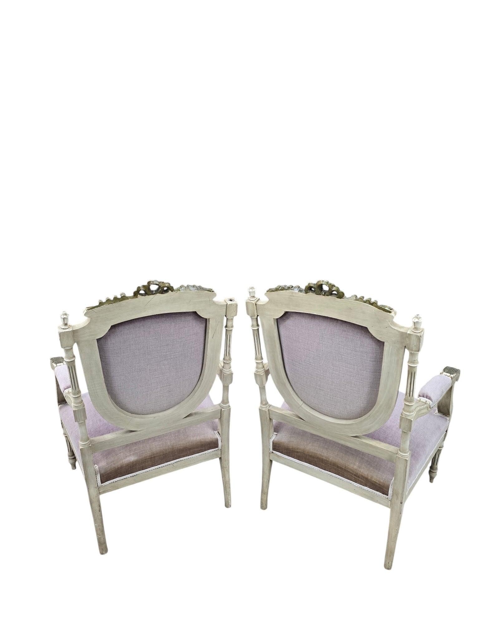 Antique Victorian Carved Ornate Chairs Newly Reupholstered - Pair - 7