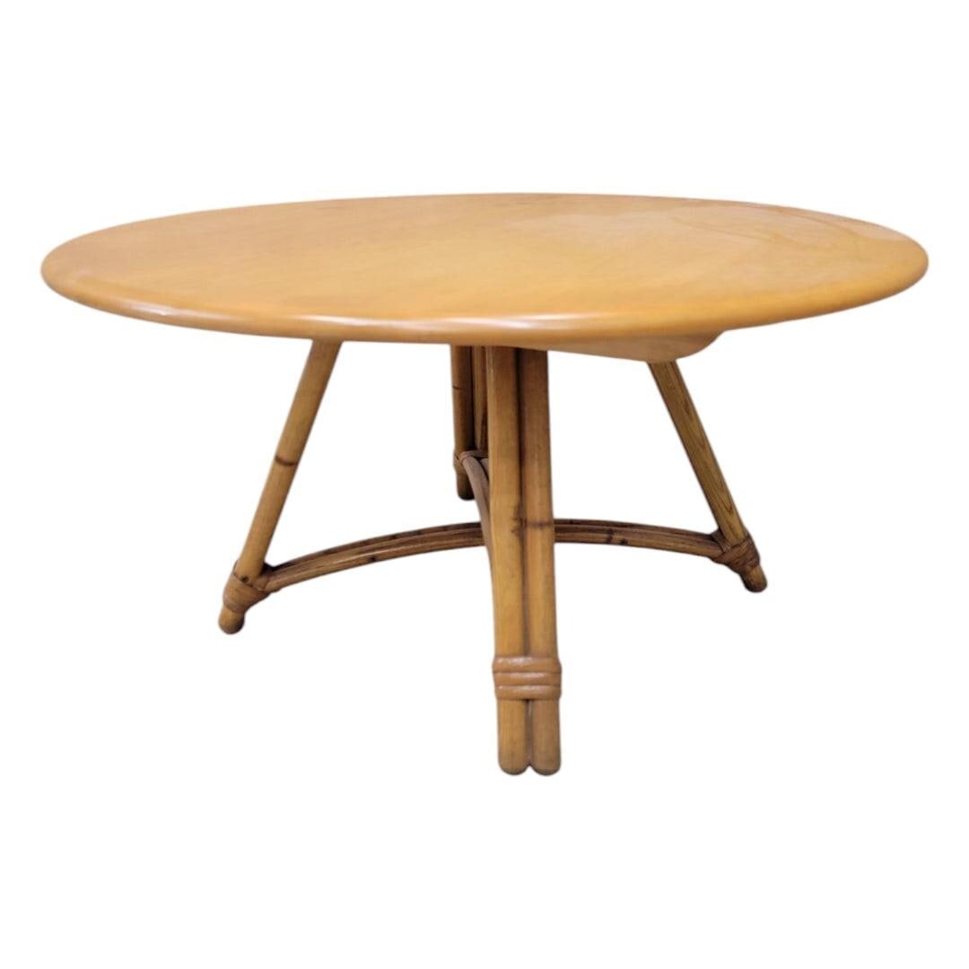 MCM Coastal Swivel Bamboo Coffee Table by Heywood Wakefield - 5