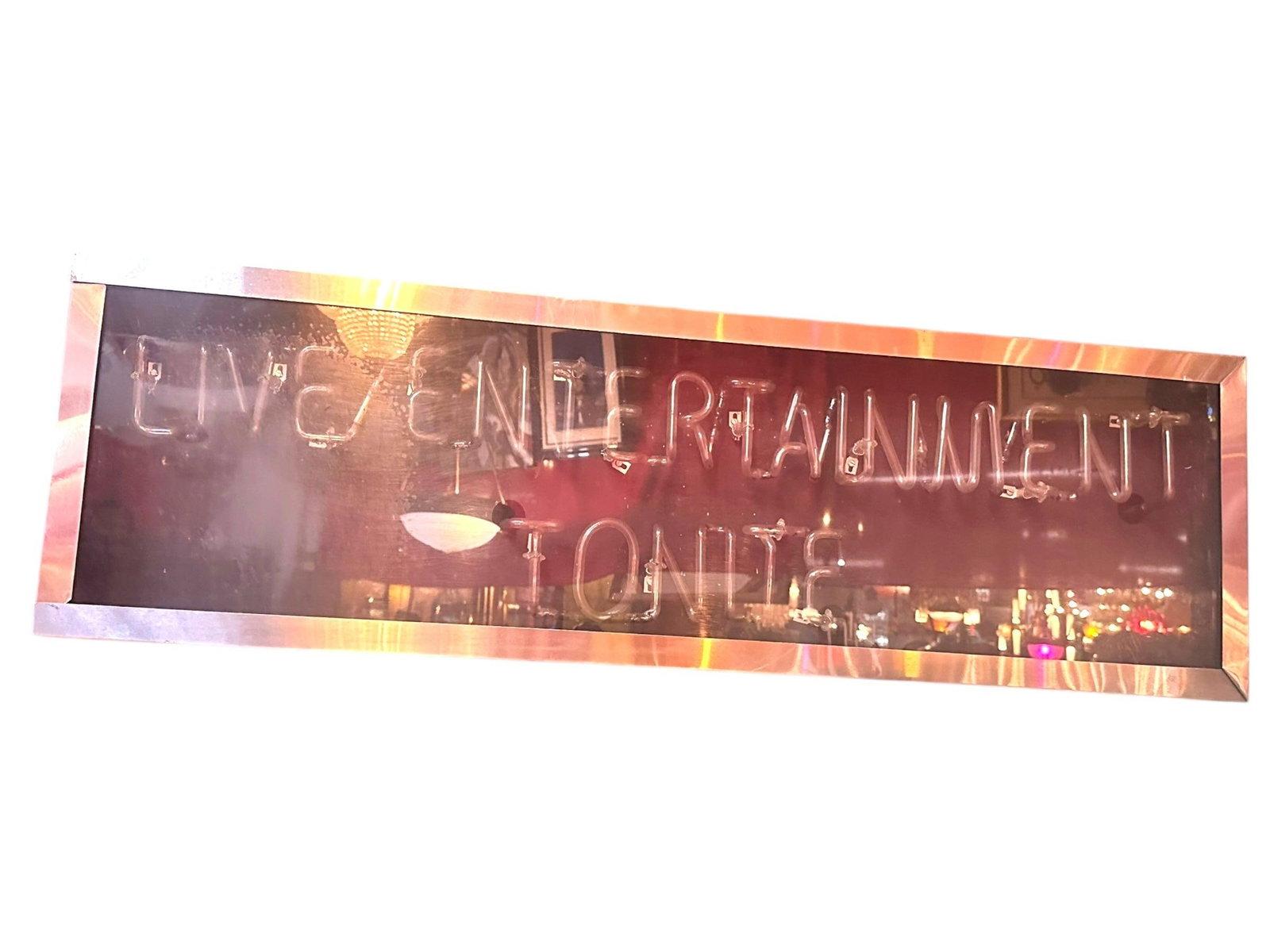 Vintage Red "Live Entertainment Tonight" Neon Sign - 3