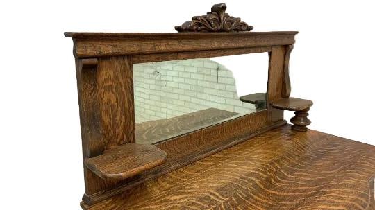Antique Empire Quarter Sawn Buffet Cabinet - 7